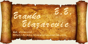 Branko Blažarević vizit kartica
